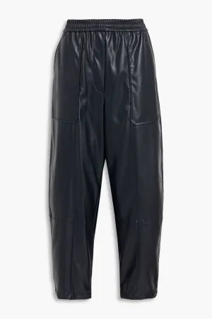 3.1 PHILLIP LIM faux leather cropped tapered trousers, blue