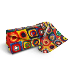 Folding Glasses Case - Vegan, Trifold, Kandinsky Circles