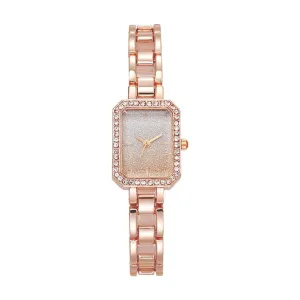 Sparkle & Shine: Rhinestone Compact Temperamental Women's Watch