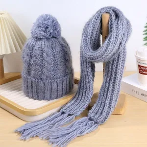 Winter Beanie Hat Scarf Set (6 units)